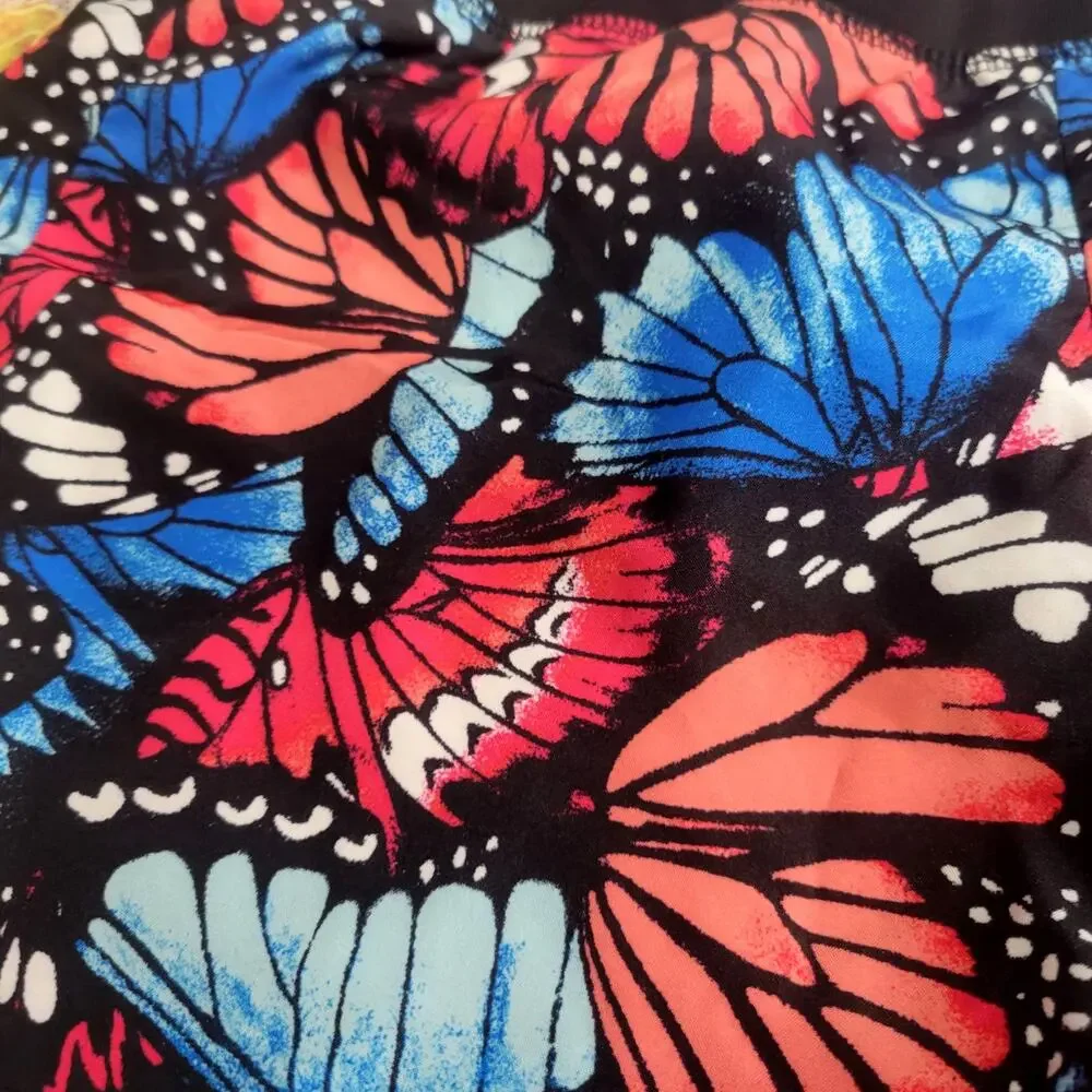 Athletic Works Butterfly Shorts and Shirt‎ Set Girl's Size L